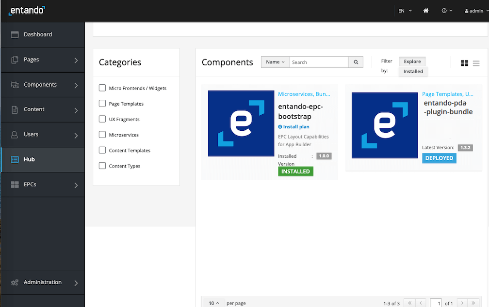 Local Hub Catalog in Tile mode
