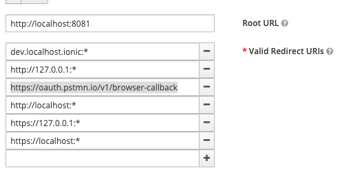 Postman add a redirect URI