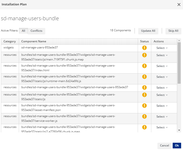 Bundle Components List View