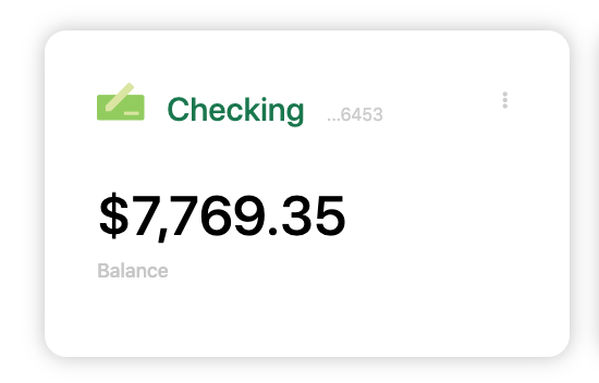 Checking Account Balance window using React